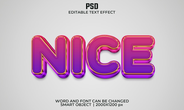 Nice 3d editable text effect Premium Psd with background