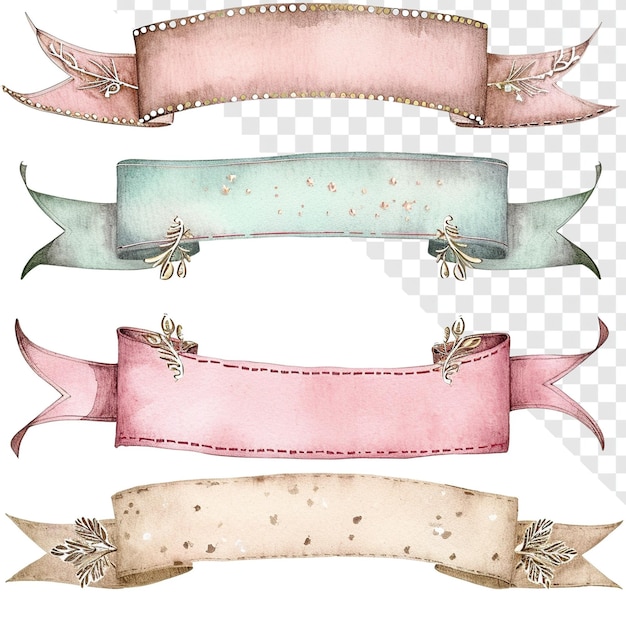 PSD nicoletta ceccoli boho band etikett set pastell aquarell bleistift stil transparenter hintergrund