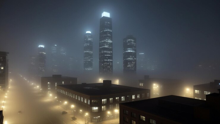 PSD niebla en la naturaleza niebla en las ciudades niebla en los pueblos