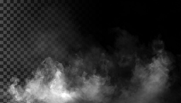 Niebla o humo aislado transparente efecto especial blanco vector nubosidad niebla o fondo de smog