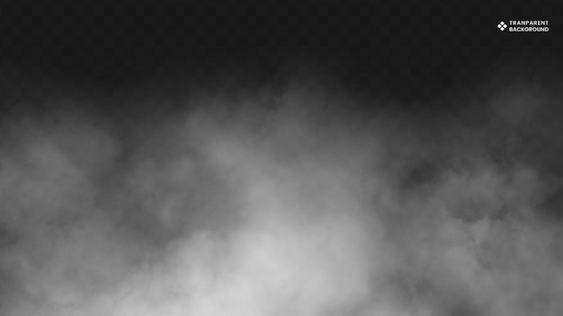 Niebla o humo realistas sobre un fondo transparente