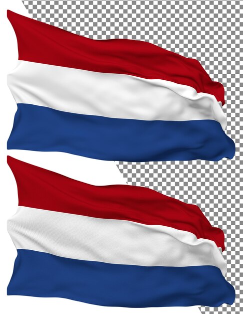 Niederländische flagge welle isolierte einfache bump textur transparenter hintergrund 3d-rendering