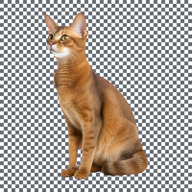 Niedliche Abessinierkatze isoliert auf transparentem Hintergrund