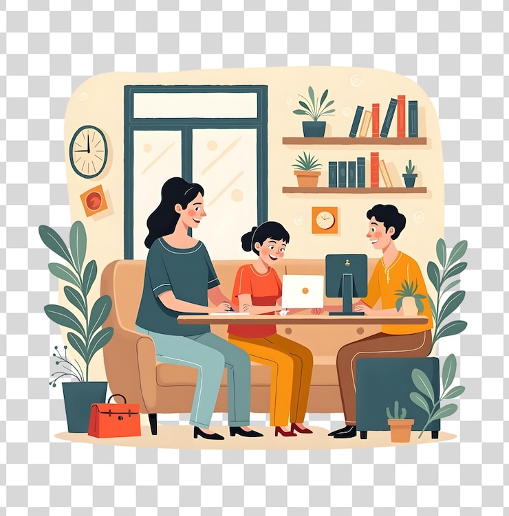 PSD niedliche cartoon-illustration