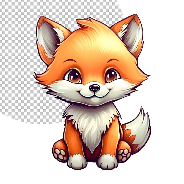 PSD niedliche fox-baby-kleinkind-illustration auf transparentem hintergrund