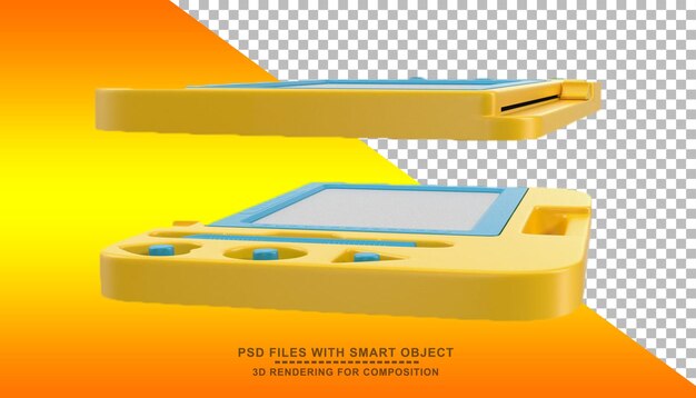Niedliche Kinder magnetisches Reißbrett 3D-Rendering für die Komposition