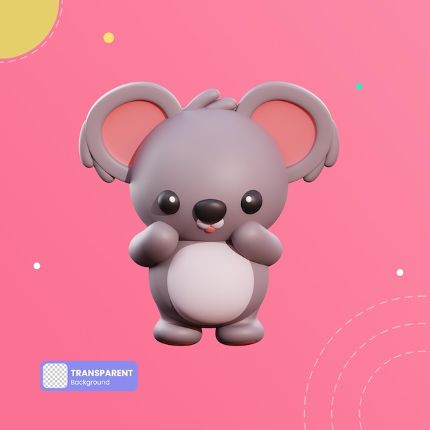 Niedliche Koala 3D-Illustration