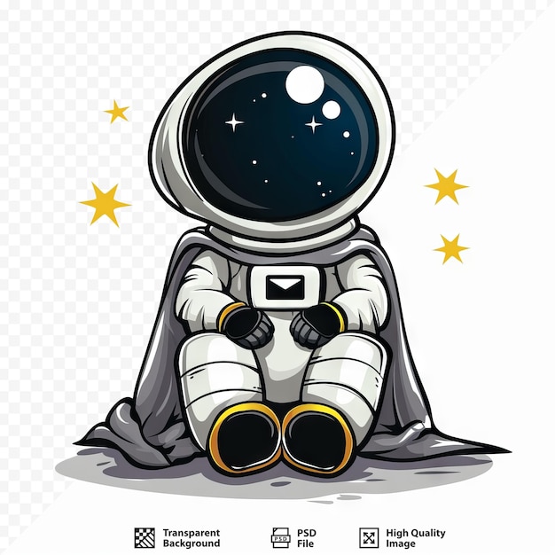 PSD niedlicher astronaut mit decken-cartoon-design