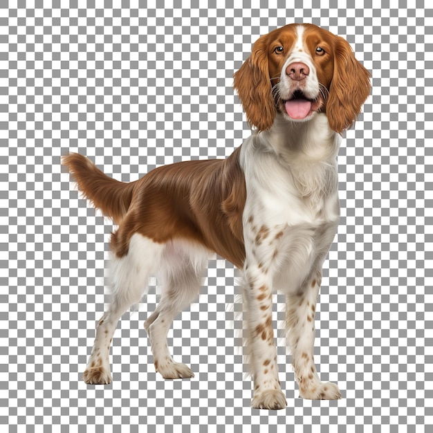 Niedlicher hund der rasse welsh springer spaniel isoliert auf transparentem hintergrund