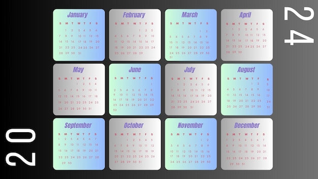 Niedlicher kalender 2024