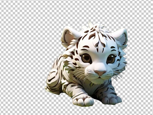 PSD niedlicher kleiner tiger im 3d-chibi-anime-stil