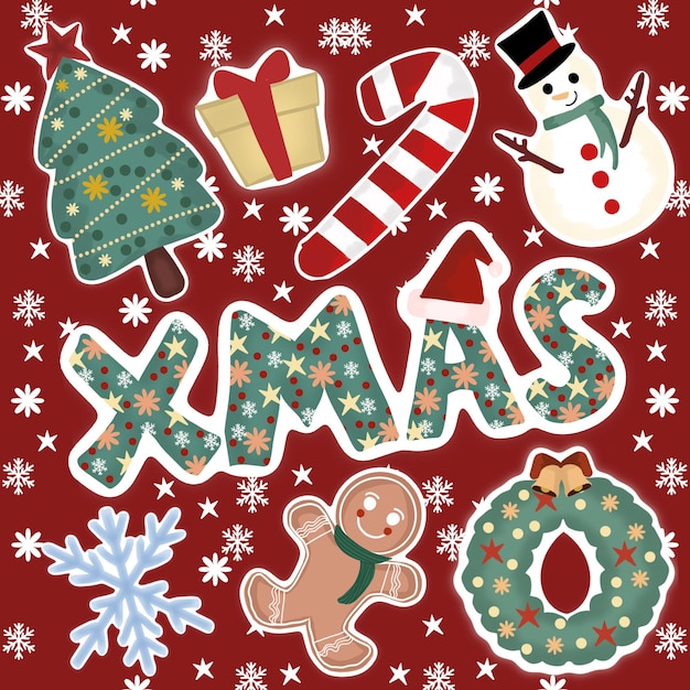 Niedlicher Weihnachtsaufkleber