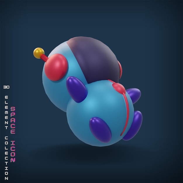 Niedliches 3D-Weltraum-Icon-Paket