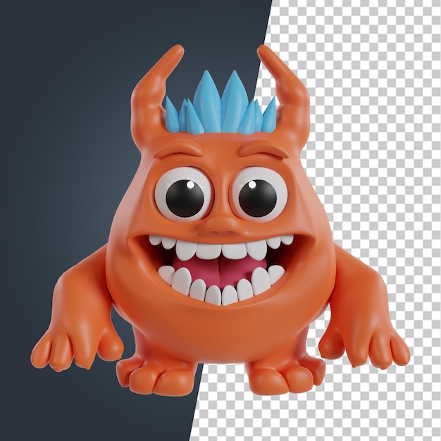 PSD niedliches monster 3d-rendering