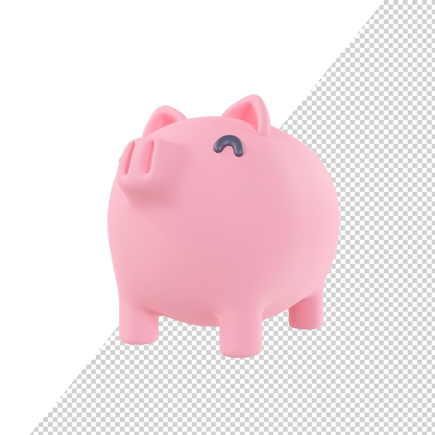 PSD niedliches rosa sparschwein geldsparkonzept 3d-rendering
