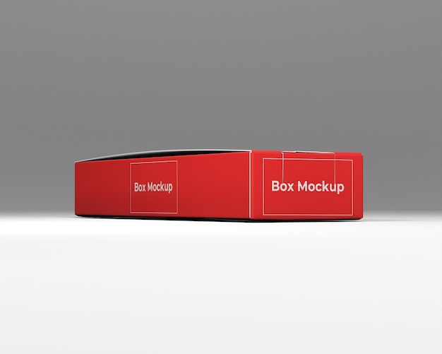 Niedrige und schlanke rechteckige zungenschlossbox mockup psd