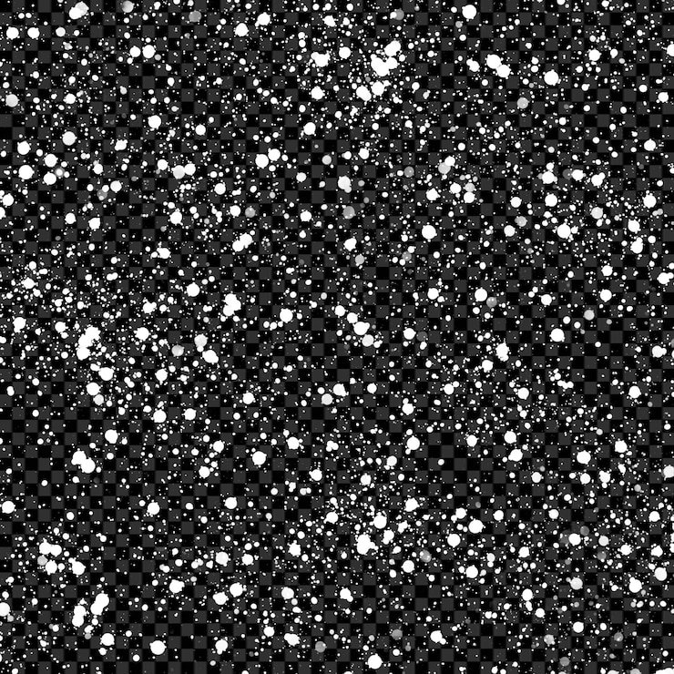 PSD la nieve cae sobre un fondo transparente