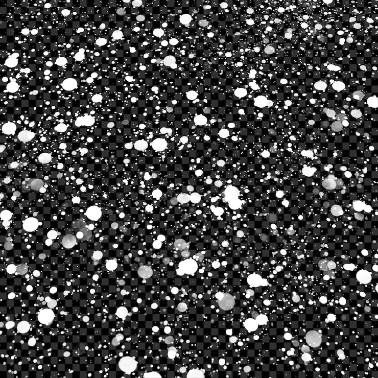 PSD la nieve cae sobre un fondo transparente