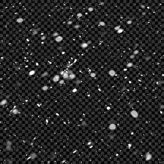 La nieve cae sobre un fondo transparente