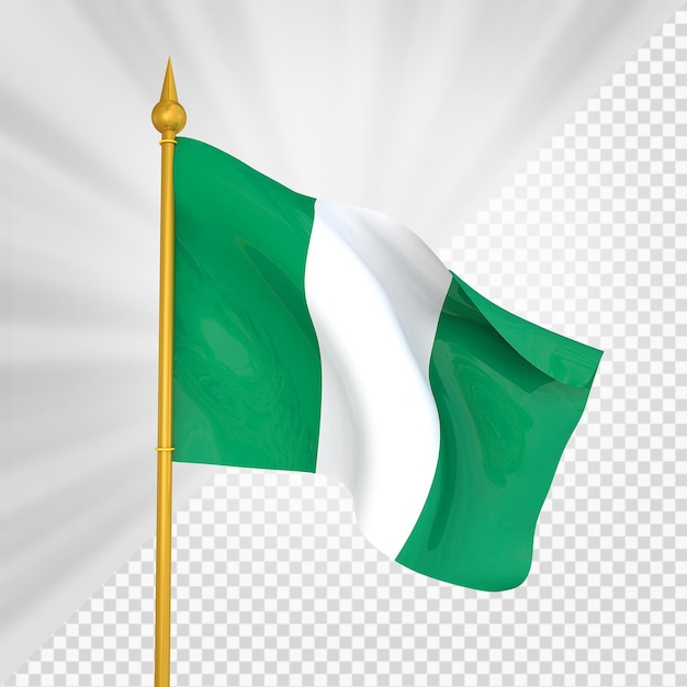 PSD nigeria-flagge 3d-rendering