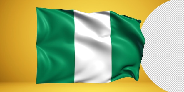 PSD nigeria wehende flagge realistisch isoliert auf transparentem png