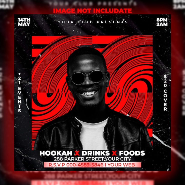 PSD night club party night poster and template for social media i premium psd
