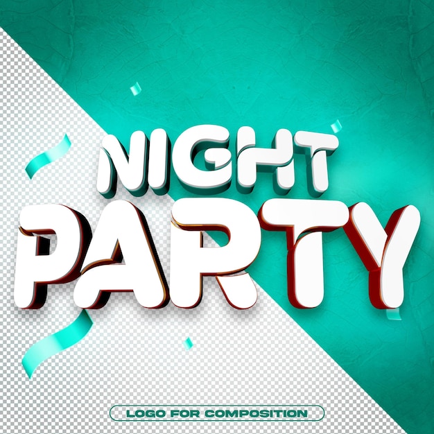 PSD night party 3d-renderlogo für kompositionen