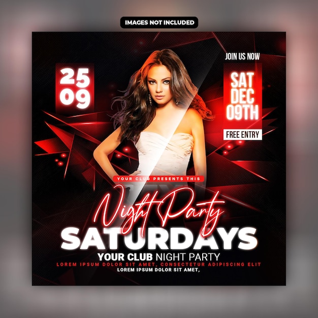 Night Party Flyer Social-Media-Post-Vorlage