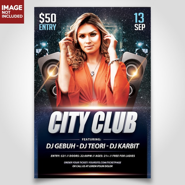 PSD night party flyer template mit bearbeitbaren schichten