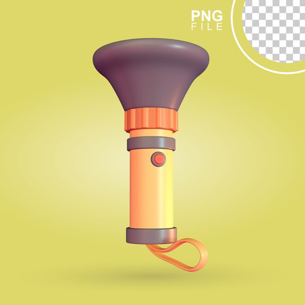 PSD nighttime companion icono 3d ilustración de una linterna para uso nocturno