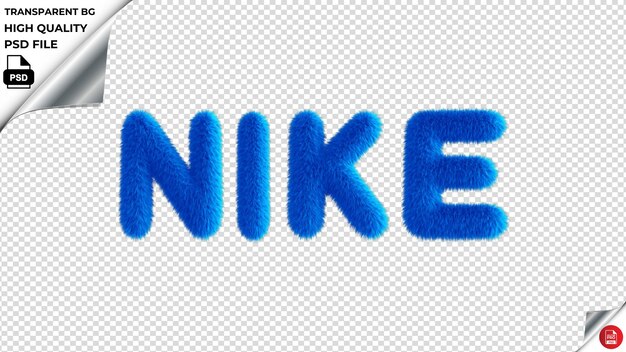 Nike typography azul fluffy texto psd transparente