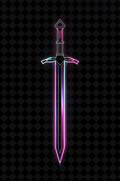 PSD nimble dagger 16-bit-pixel mit klinge und hilt mit eleganter bl y2k-form neon-farbkunstkollektionen