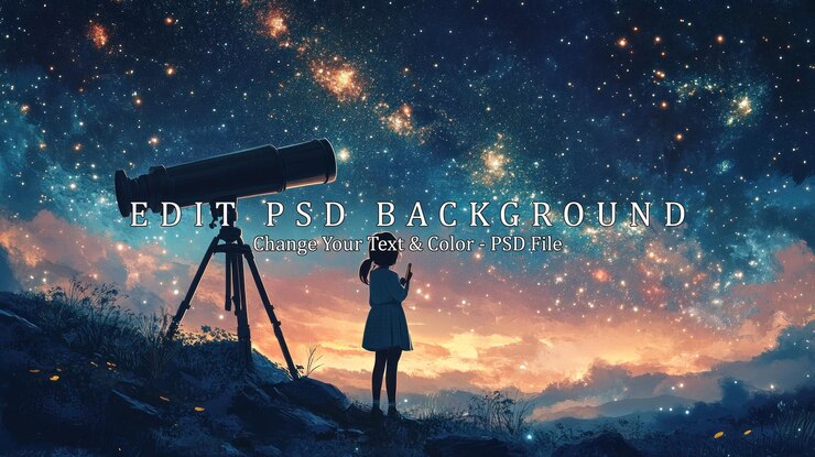 PSD niña mirando las estrellas