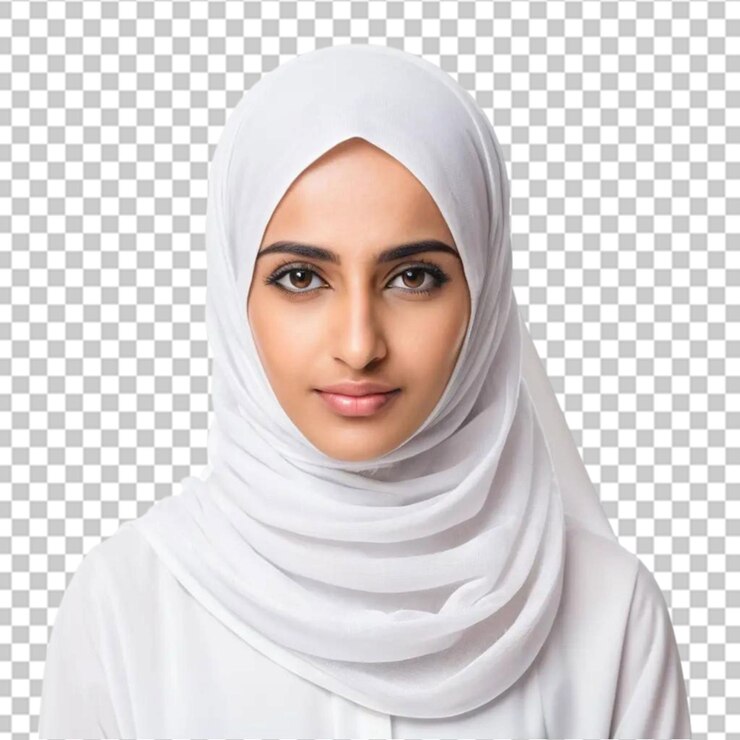 PSD niña con pañuelo de hijab en png