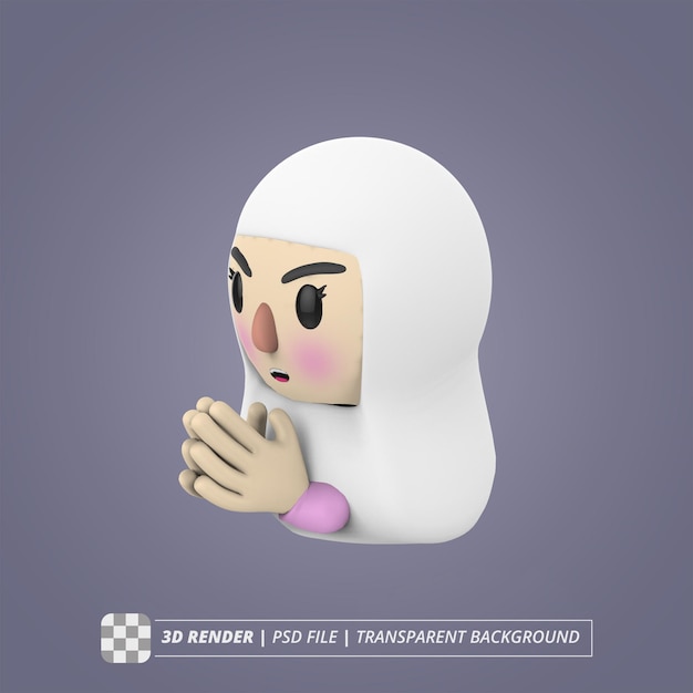 NIÑA REZANDO IMÁGENES AISLADAS DE CARÁCTER 3D