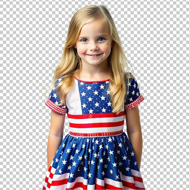 Una niña con un vestido americano