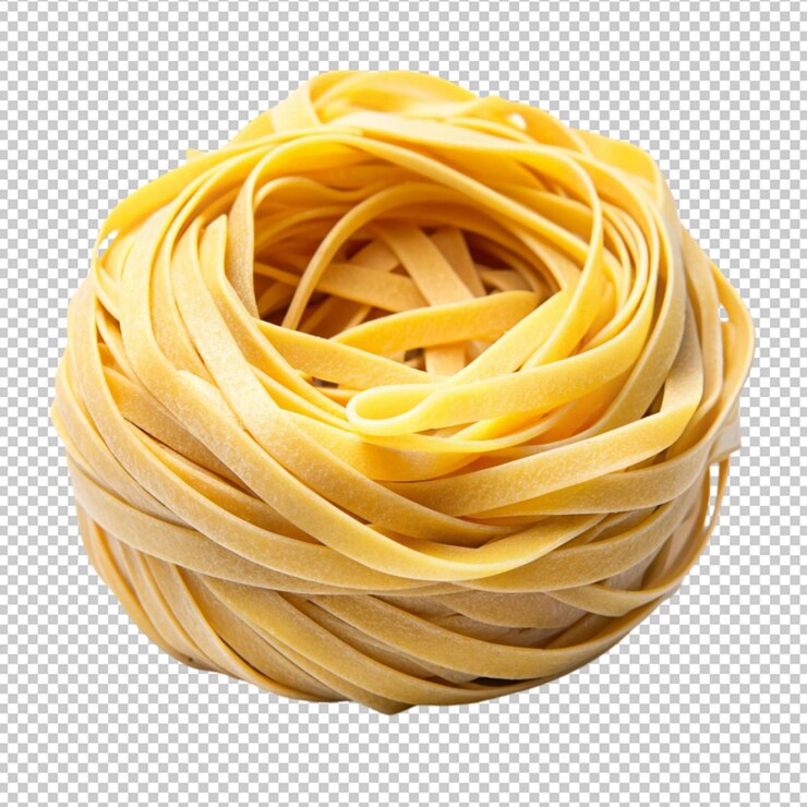 PSD ninho de fettuccine de pasta italiano isolado em fundo transparente