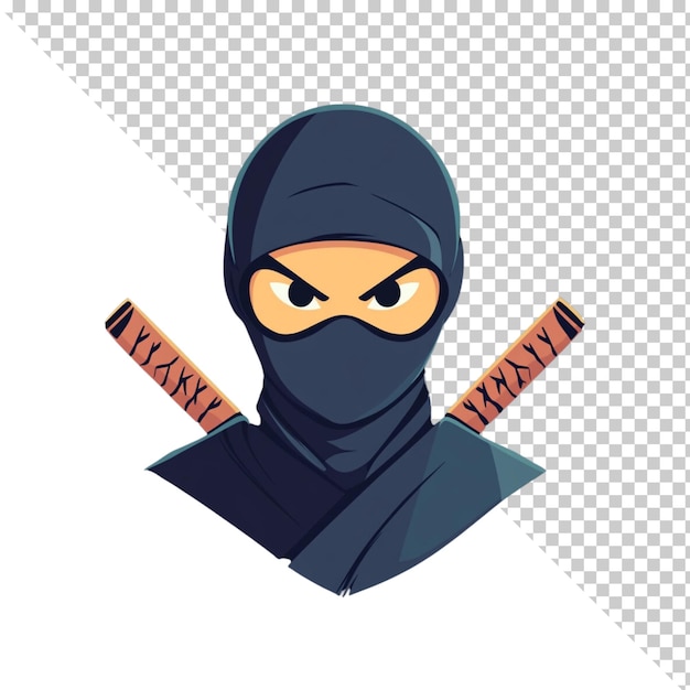 Ninja aislado en un fondo transparente
