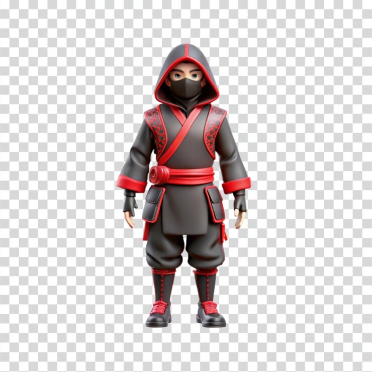 PSD el ninja de dibujos animados en 3d