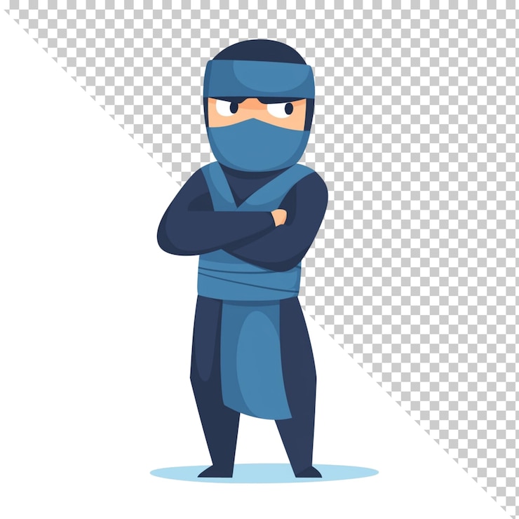 PSD ninja isolado em fundo transparente