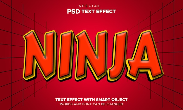 Ninja-texteffekt bearbeitbares intelligentes objekt