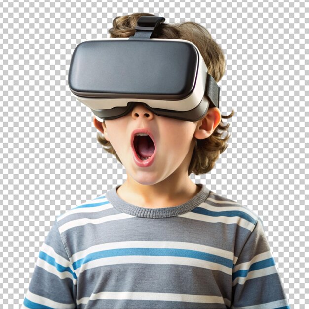 PSD niño con auriculares de realidad virtual