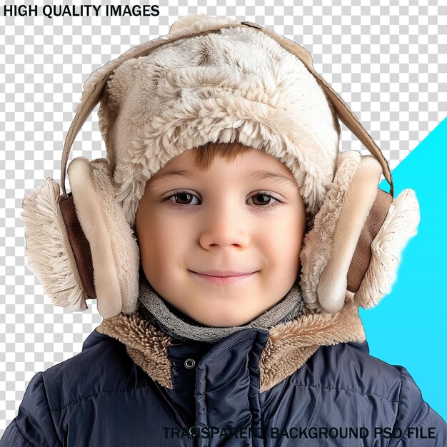 PSD un niño con una chaqueta que dice foto de alta calidad de un niño con un sombrero