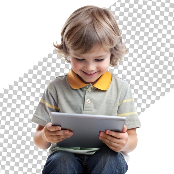 PSD niño chequeando una tableta