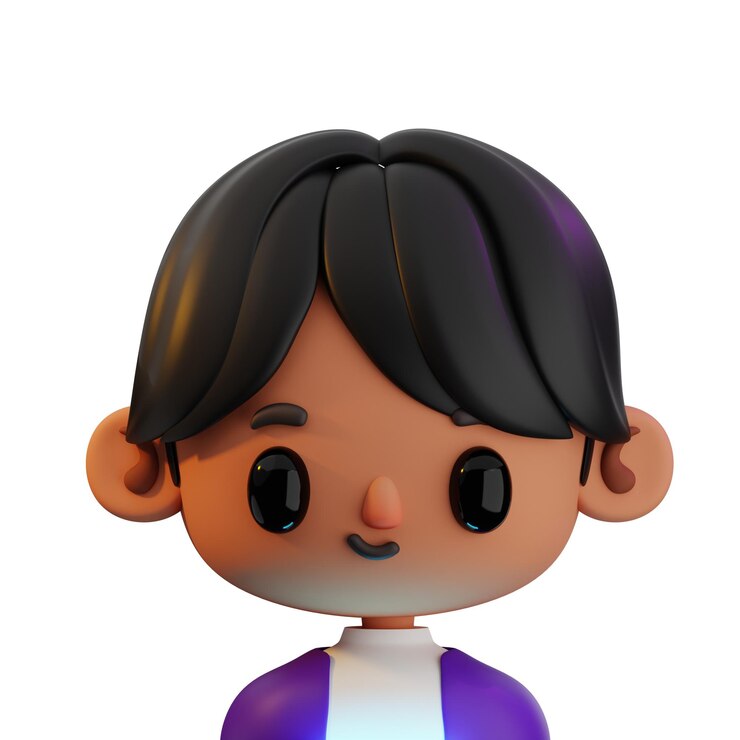 PSD niño de dibujos animados sonriente 3d render