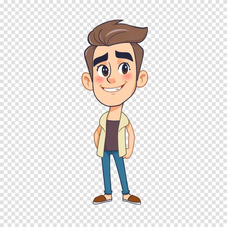 PSD el niño feliz de los dibujos animados