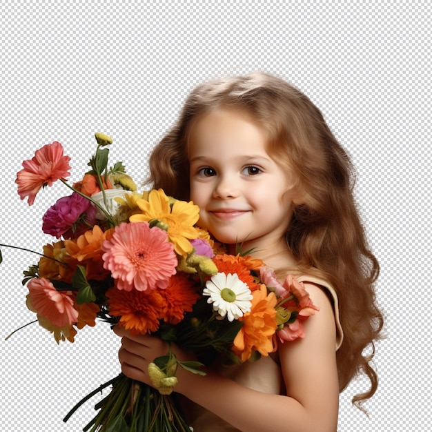 PSD niño feliz y flor