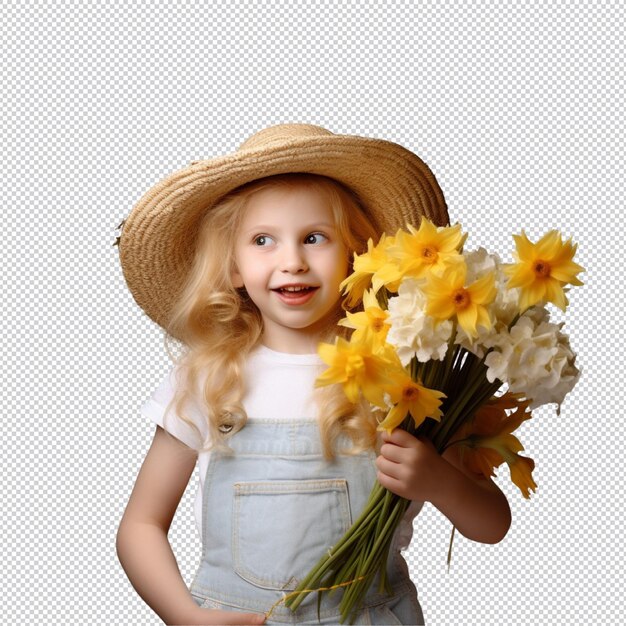 Niño feliz y flor