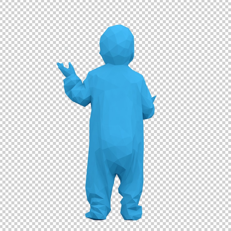 PSD niño isométrico render 3d