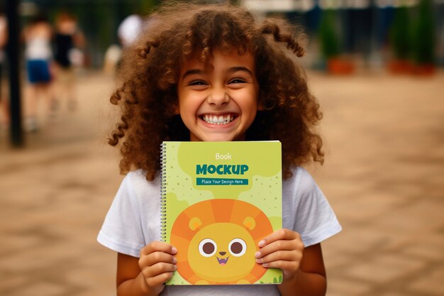 Un niño con una maqueta de libro